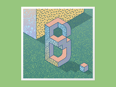 Isometric B 36 days of type 36days b 36daysoftype 3dlettering adobe illustrator customtype graphic design illustration isometric lettering type daily typography vector