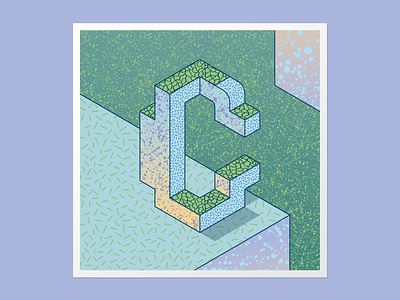 Isometric C 36 days of type 36days c 36daysoftype 3dlettering adobe illustrator customtype design graphic design handlettering illustration lettering type daily typography vector