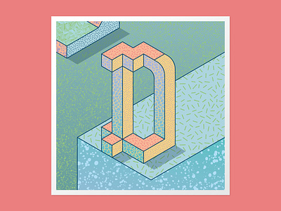 Isometric D 36 days of type 36days d 36daysoftype 3dlettering adobe illustrator customtype design graphic design handlettering illustration lettering type daily typography vector