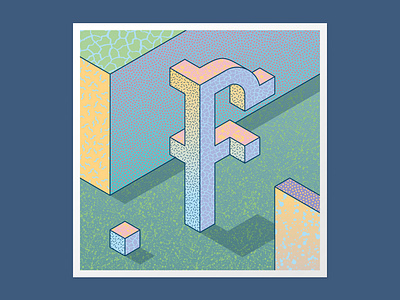 Isometric F 36 days of type 36days f 36daysoftype 3dlettering adobe illustrator graphic design illustration lettering type daily typography vector