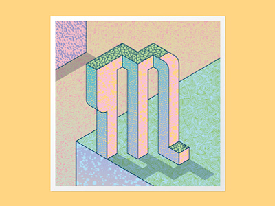 Isometric M 36 days of type 36days m 36daysoftype 3dlettering customtype lettering type daily
