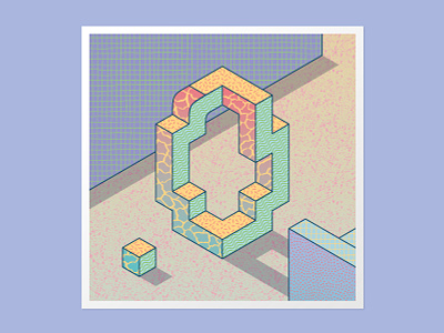 Isometric O 36 days of type 36days o 36daysoftype 3dlettering adobe illustrator customtype handlettering illustration patterns textures type daily typography vector