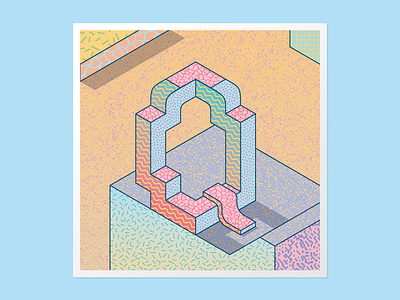 Isometric Q 36 days of type 36days q 36daysoftype 3dlettering adobe illustrator customtype handlettering lettering textures type daily typography vector