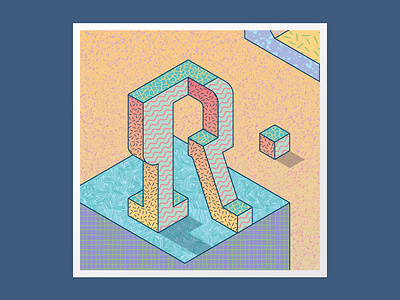 Isometric R 36 days of type 36days r 36daysoftype 3dlettering adobe illustrator customtype handlettering type daily vector