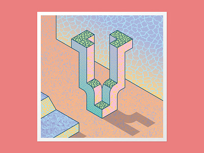 Isometric V 36 days of type 36days v 36daysoftype 3dlettering adobe illustrator customtype handlettering type daily typography