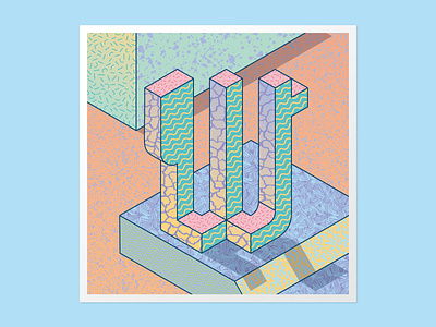 Isometric W 36 days of type 36days w 36daysoftype 3dlettering adobe illustrator customtype lettering typography vector