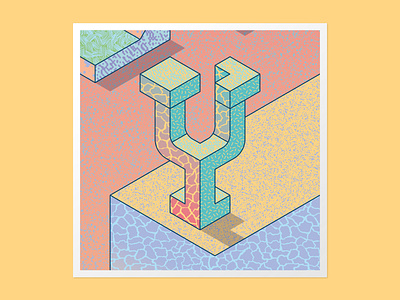 Isometric Y 36 days of type 36days y 36daysoftype 3dlettering adobe illustrator customtype handlettering illustration textures type daily typography