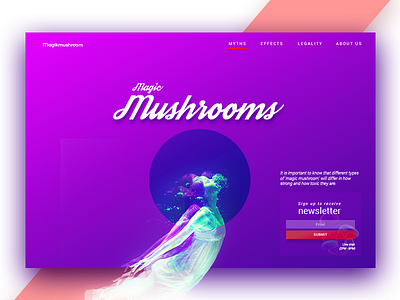 Magic Mushrooms creative design gradient hero interface landing page typography ui vibrant