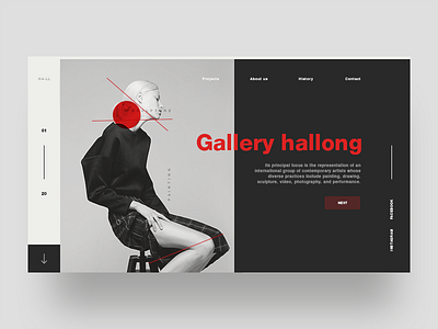 Gallery Ijor - conceptual art gallery page exploration. design interface landing page ui ux web