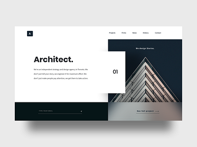 Architect - exploration clean design homepage interface landing landing page minimal modern simple typography ui ux