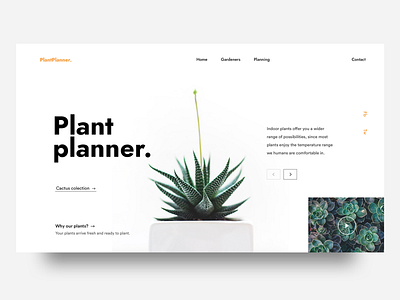 Plant Planner- landing ui interface landing minimal modern simple typography ui ux