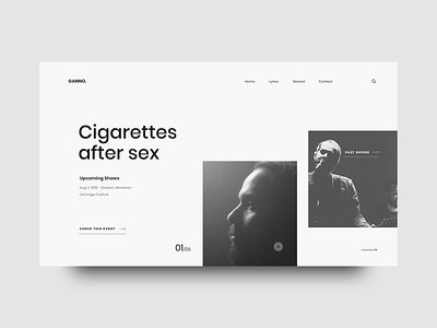 Cigarettes After Sex blog clean interface landing minimal modern simple typography ui ux