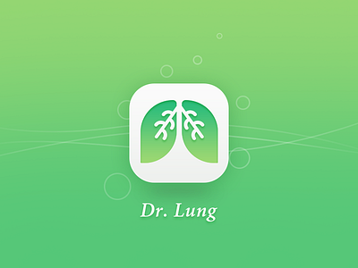 Dr. Lung breath health icon logo lung ui