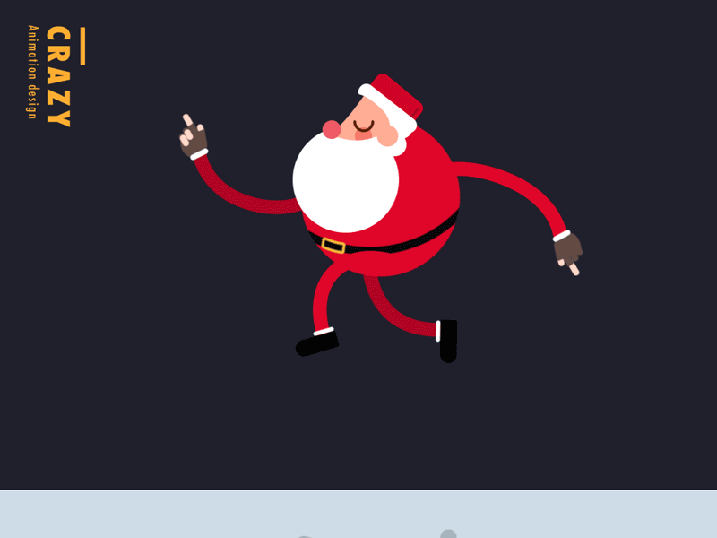 A crazy cute santa claus 2d after animation christmas effects gif snow