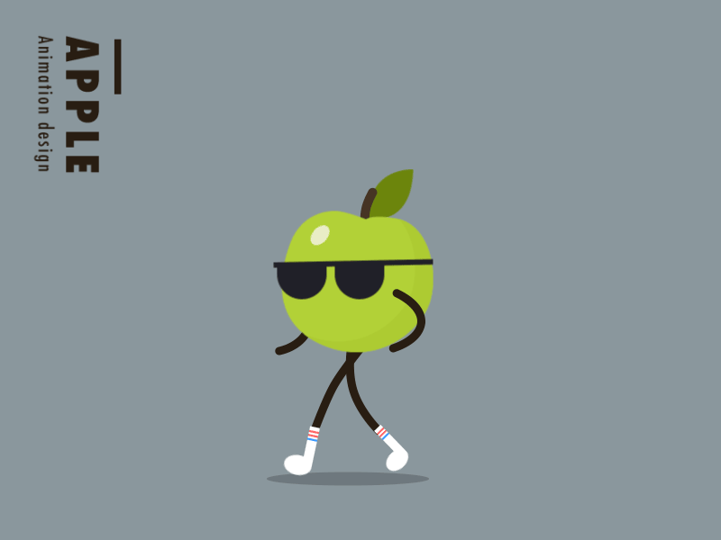 Walking apple ae animation apple cute gif green walking