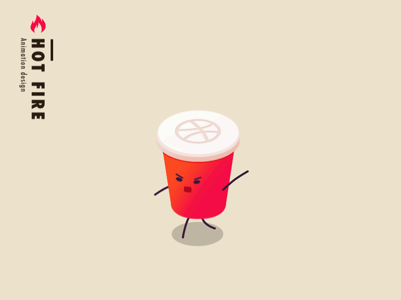 Cute walking cup gif