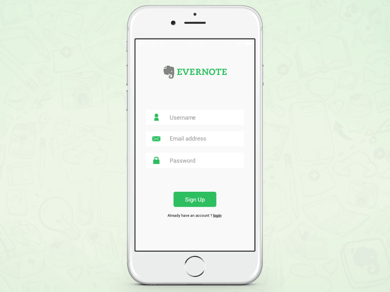 #DailyUI 1 - Sign up daily evernote form sign up ui