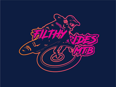 Filthy Ride MTB bike filthy gradient logo mtb pink tee typo typography