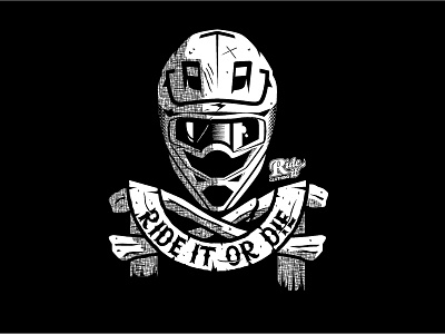 Helmet & Crossbones banner bike biker bones dark death helmet illustration lighting logo shading