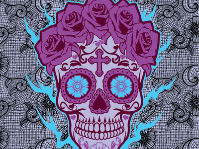 Skull Candy cross dayofthedead floral ghost illustration lace logo rose skull skull candy