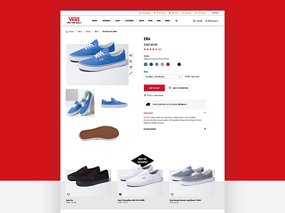 Vans Redesign ecommerce ecommerce shop product page redesign ui ui design ux vans webdesign