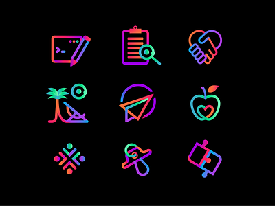 Gradient Icons gradients icon design iconography icons illustration