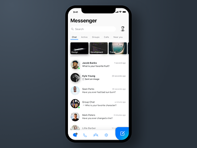 Messenger App app clean ios messenger messenger app ui ui design ux ux design