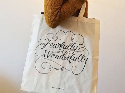 Fearfully And Wonderfully Made design graphicdesign lettering letters logo print totebag web