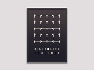 Distancing Together brand branding corona coronavirus design distance graphic graphic design idea identity minimal people poster poster design print simple socialdistancing together typography