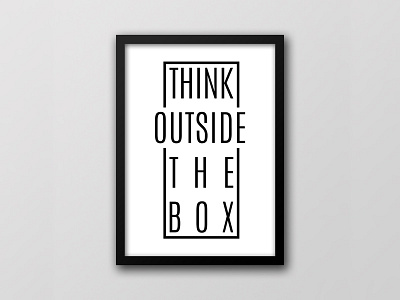 Think Outside The Box box design flyer graphic minimal outside poster print simple the think