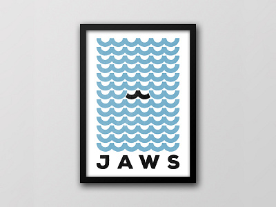 Jaws design film flyer graphic jaws minimal movie poster print simple