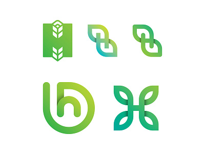 Harvest design financial graphic h idea leaf letter logo minimal simple typography