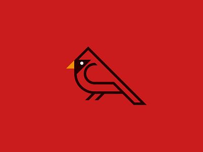 Red Northern Cardinal bird cardinal design graphic idea logo minimal northern red simple typography