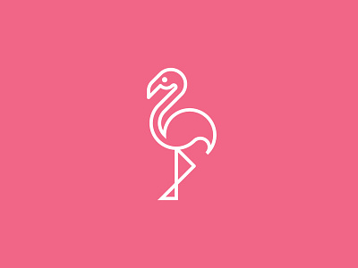 Flamingo bird design flamingo graphic idea logo minimal simple typography