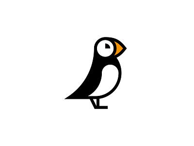 Puffin bird challenge design graphic idea lettering logo minimal puffin simple