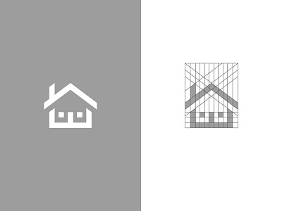 House branding design graphic grid home house idea logo minimal realestate simple