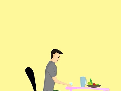 Simple animation of a man drinking water adobe after effects animation illustration