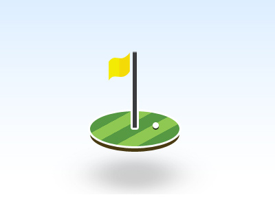 Golf Flag Logo Icon