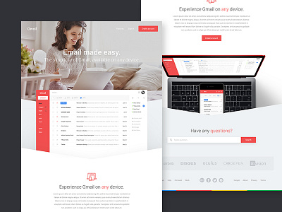 Gmail Landing Page design email gmail google landing page ui ux web website