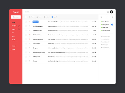 Gmail User Interface design email gmail google interface ui user ux web website