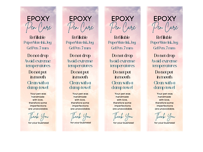 Pastel Sky Epoxy Pen Care Cards