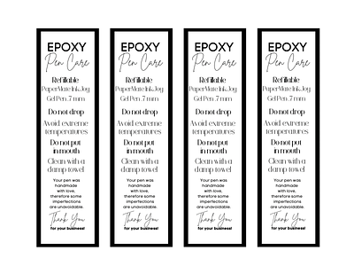 Epoxy Pen Care Card -White design epoxy care epoxy care instructions epoxy pen care epoxy pen care cards epoxy pen care instructions illustration papermate ink joy gel pen