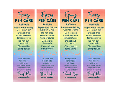 Rainbow Epoxy Pen Care Cards design epoxy care epoxy care instructions epoxy pen care epoxy pen care cards epoxy pen care instructions illustration papermate ink joy gel pen rainbow