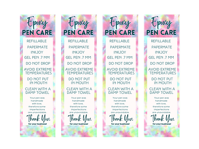 Pink Tie Dye Epoxy Pen Care Cards