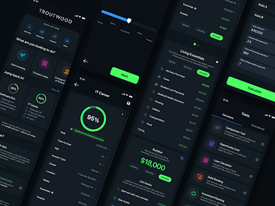 Dark Theme dark theme design fintech fintech app mobile mobile design ui ui ux ux