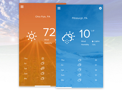 Weather cold daily ui 037 design hot mobile ui weather web