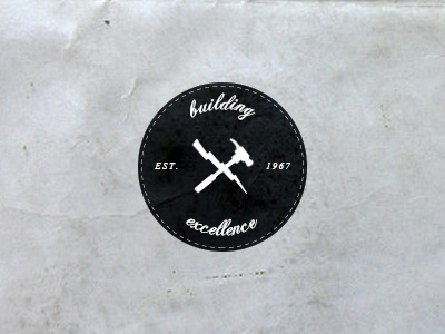Building Excellence bolt branding excellence hammer logo stamp