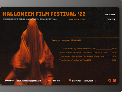 Halloween film festival home page