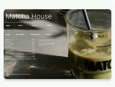 MATCHA HOUSE MENU cafe design graphic design matcha menu product design restaruant tea tea house ui ui design ux ux design web design
