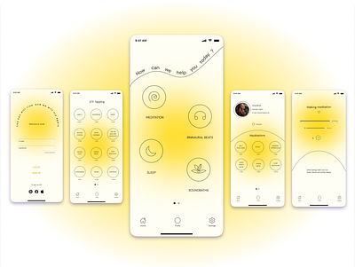 Aura meditation app app design branding design graphic design healing app meditation meditation app mobile design spiritual spiritual app spirituality ui ui design ux ux design wellness wellness app